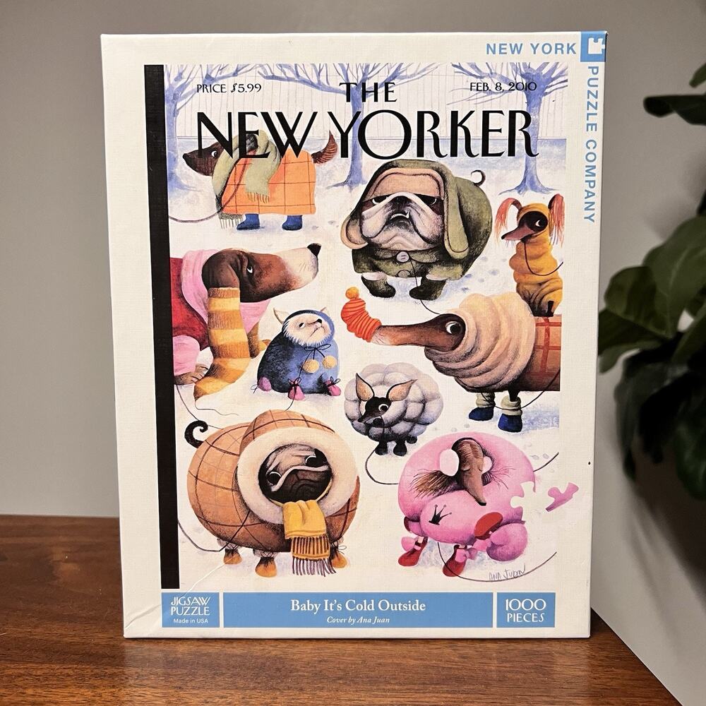 New Yorker Puzzle Baby It's Cold Outside 1000 Pcs Funny Dogs Ana Juan Feb 2010